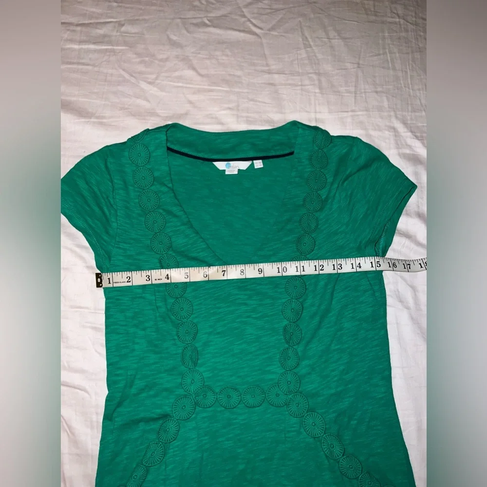 Boden Saskia Rich Emerald Green Jersey Trim Dress Size 4R
